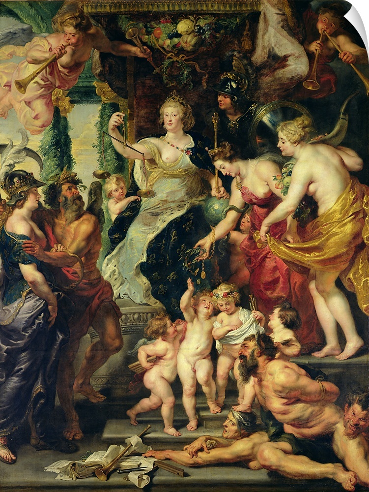 XIR17703 The Felicity of the Regency, 1621-25 (oil on canvas); by Rubens, Peter Paul (1577-1640); 394x295 cm; Louvre, Pari...
