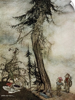 The Fir-Tree and the Bramble, illustration from Aesop's Fables