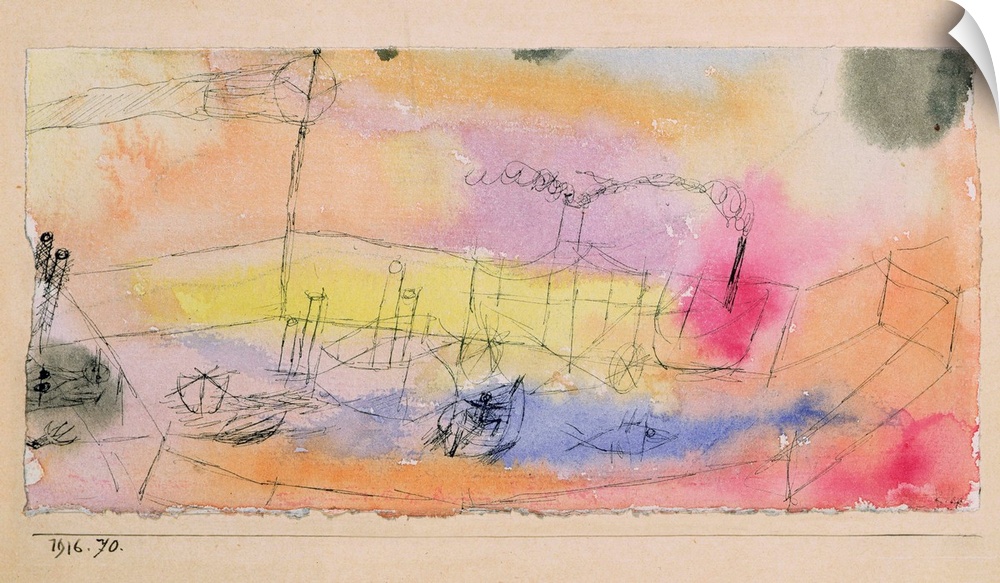 The Fish in the Harbour, 1916 (originally watercolour) by Klee, Paul (1879-1940)