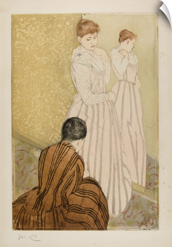 The Fitting, 1890-91, colour aquatint with drypoint from three plates, on buff laid paper.