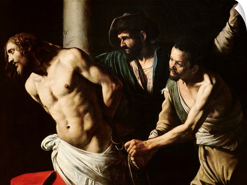 XOU58364 The Flagellation of Christ, c.1605-7 (oil on canvas)  by Caravaggio, Michelangelo (1571-1610) (attr. to); 134x175...