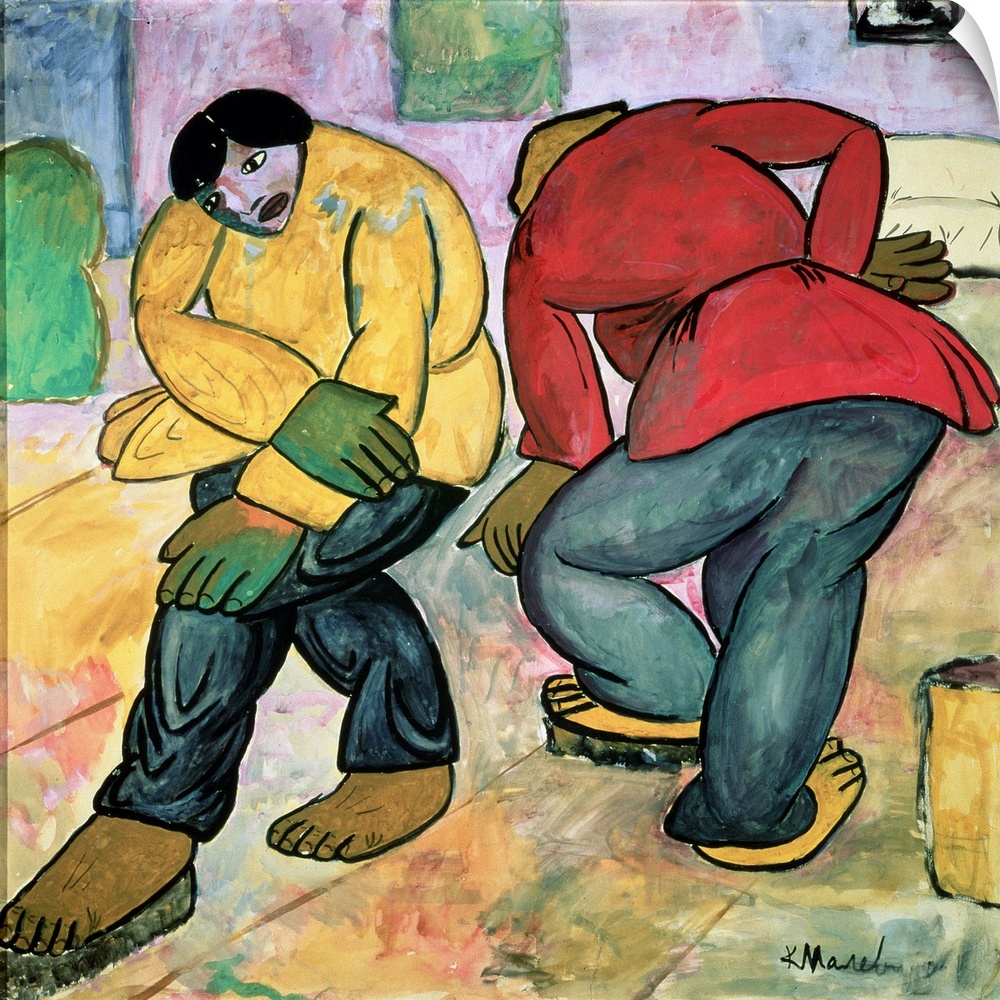 XIR223868 The Floor Polishers, 1911 (gouache on paper); by Malevich, Kazimir Severinovich (1878-1935); 78x71 cm; Stedelijk...
