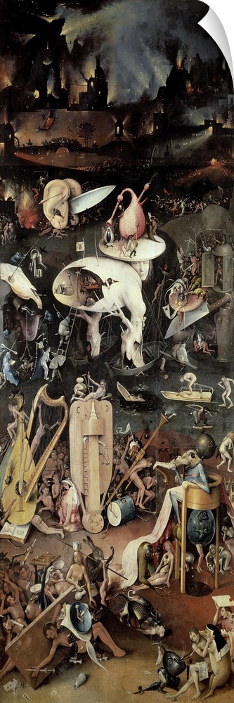 XIR322 The Garden of Earthly Delights: Hell, right wing of triptych, c.1500 (oil on panel)  by Bosch, Hieronymus (c.1450-1...