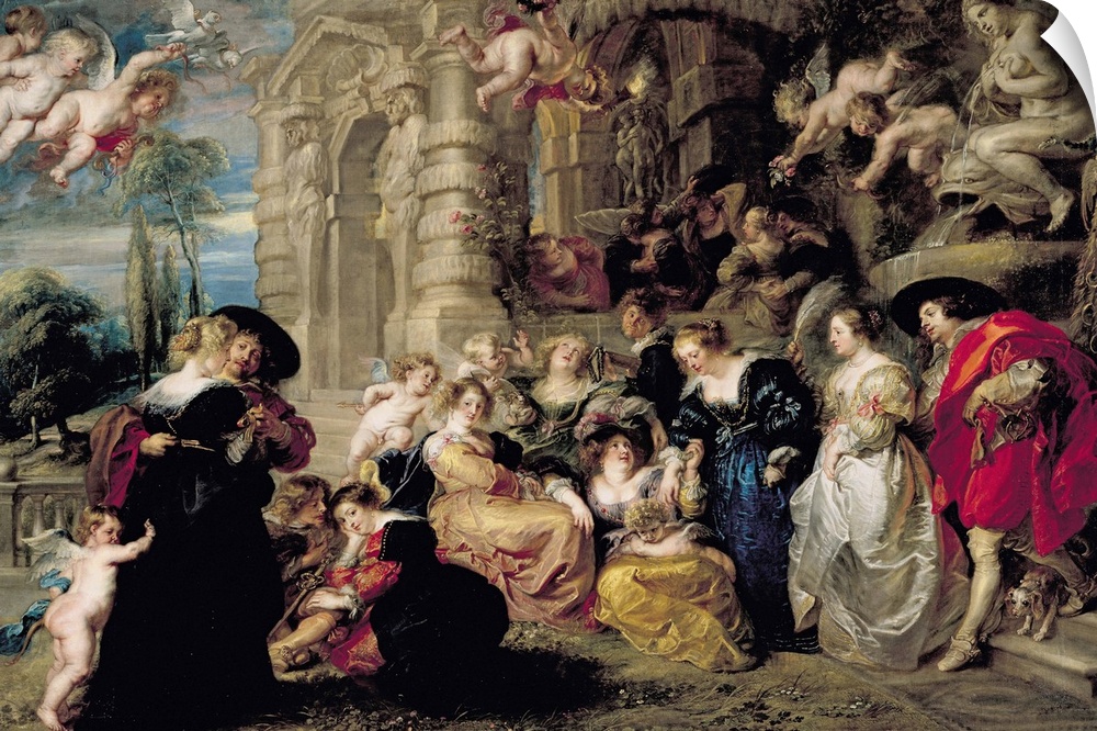 XIR36860 The Garden of Love, c.1630-32 (oil on canvas)  by Rubens, Peter Paul (1577-1640); 198x283 cm; Prado, Madrid, Spai...