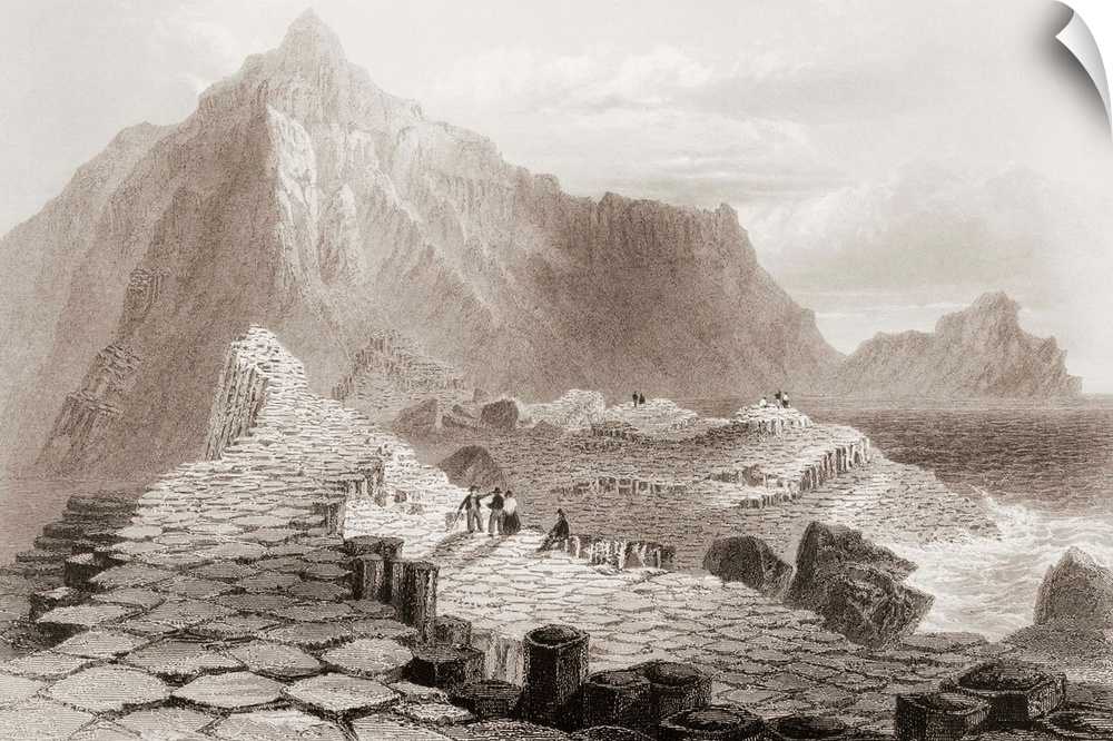 The Giant's Causeway, County Antrim, Ireland, from 'Scenery and Antiquities of Ireland' by George Virtue, 1860s