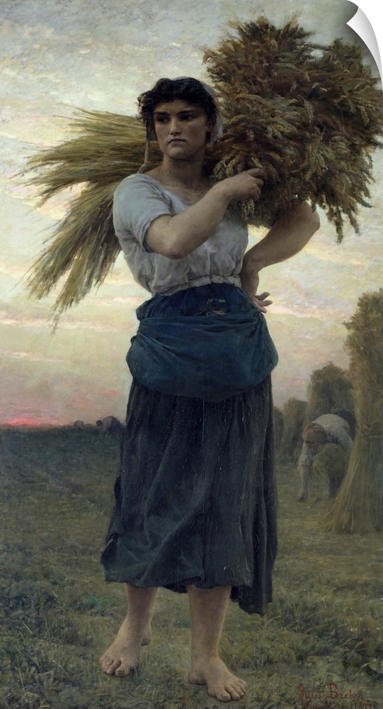 XRR155369 The Gleaner, 1877 (oil on canvas); by Breton, Jules (1827-1906); Musee des Beaux-Arts, Arras, France; Giraudon; ...