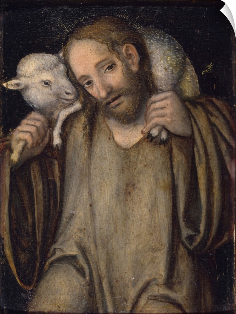 XPH330496 The Good Shepherd (oil on panel)  by Cranach, Lucas, the Elder (1472-1553); Angermuseum, Erfurt, Germany; (add. ...