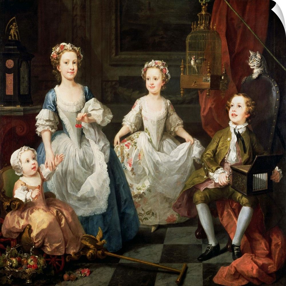 BAL5539 The Graham Children, 1742 (oil on canvas)  by Hogarth, William (1697-1764); 160.5x181 cm; National Gallery, London...