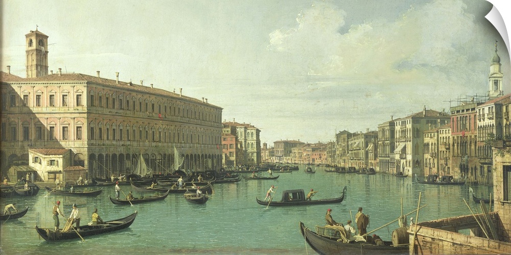 XIR210324 The Grand Canal from the Rialto Bridge (oil on canvas)  by Canaletto, (Giovanni Antonio Canal) (1697-1768); 48.5...