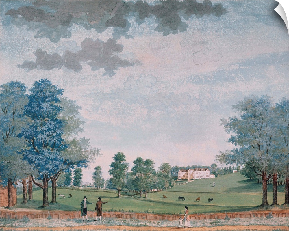 BAL3865 The Great House and Park at Chawton, c.1780 (gouache on paper)  by Callander, Adam (fl.1780-1811); Chawton House, ...