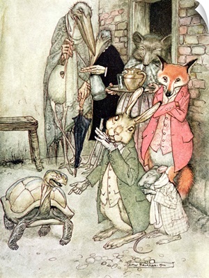 The Hare and the Tortoise, illustration from Aesop's Fables