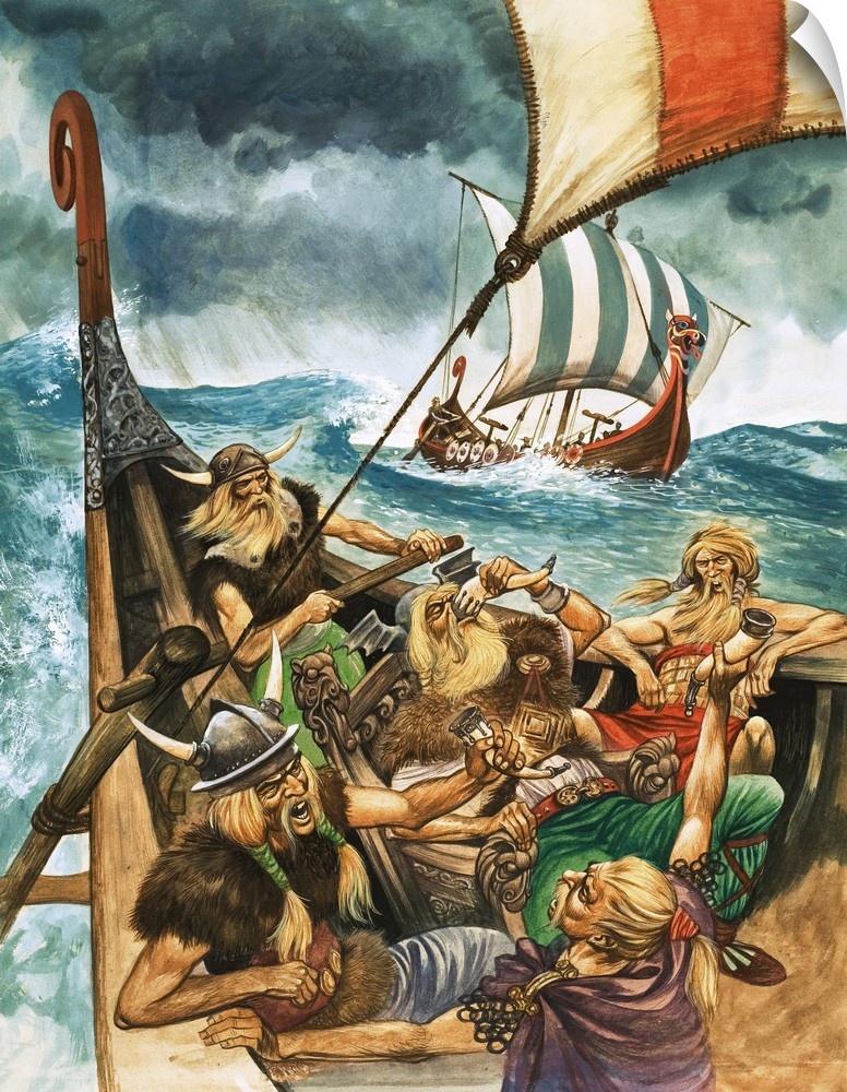 The History of Our Wonderful World: The Vikings. Original artwork from Treasure issue number 260 (6 January 1968).