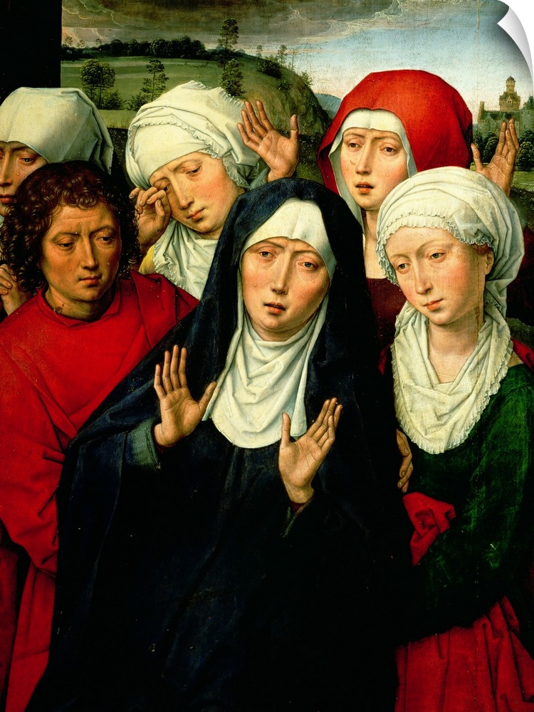 XIR61764 The Holy Women, right hand panel of the Deposition Diptych, c.1492-94 (oil on panel)  by Memling, Hans (c.1433-94...