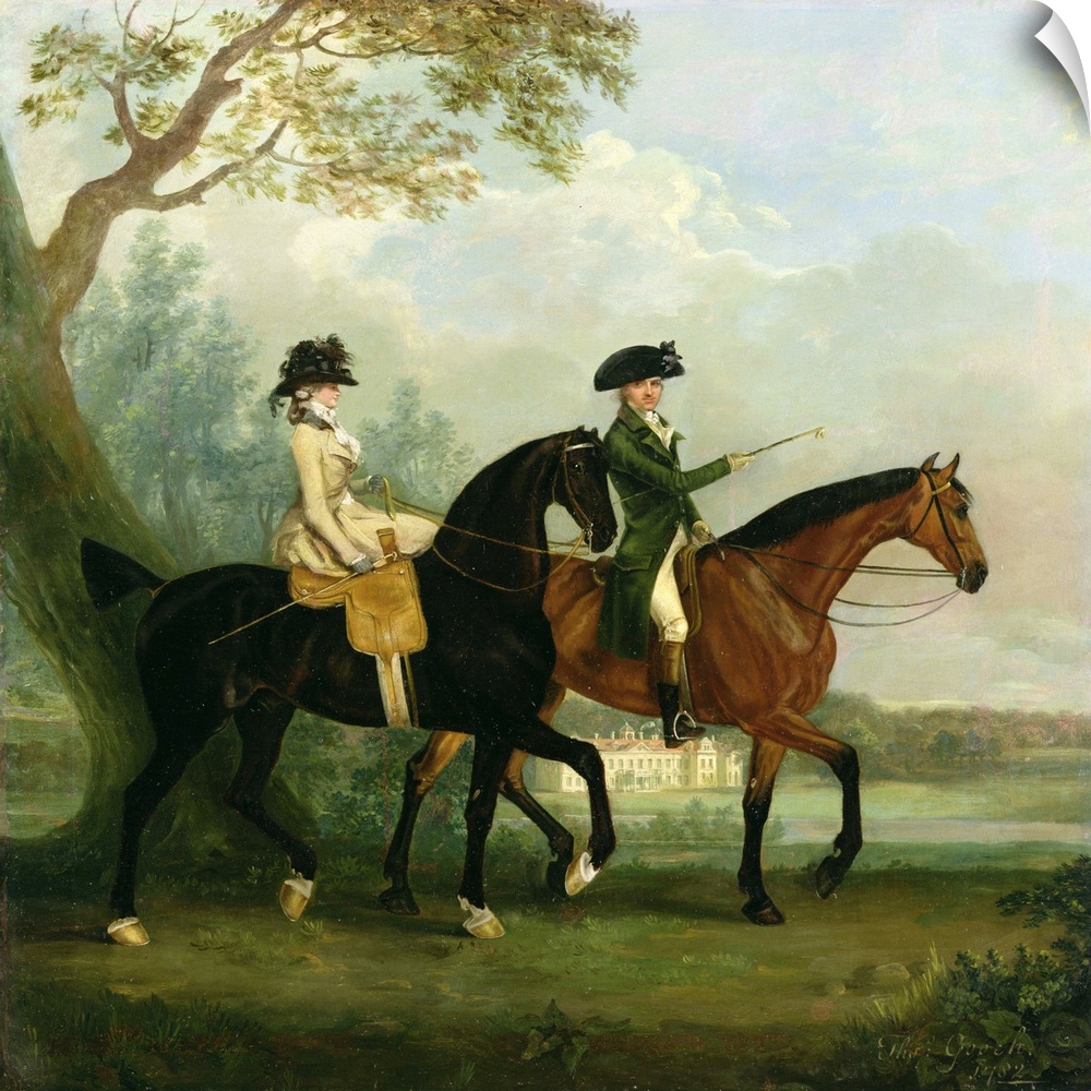 XYC160201 The Hon. Marcia Pitt Riding with her Brother, the Hon. George Pitt (later 2nd Lord Rivers) in the Park of Stratf...