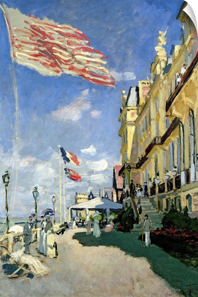 XIR19127 The Hotel des Roches Noires at Trouville, 1870 (oil on canvas)  by Monet, Claude (1840-1926); 80x55 cm; Musee d'O...