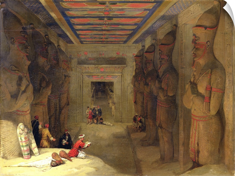 The Hypostyle Hall of the Great Temple at Abu Simbel, Egypt, 1849 (originally oil on panel) by David Roberts (1796-1864).