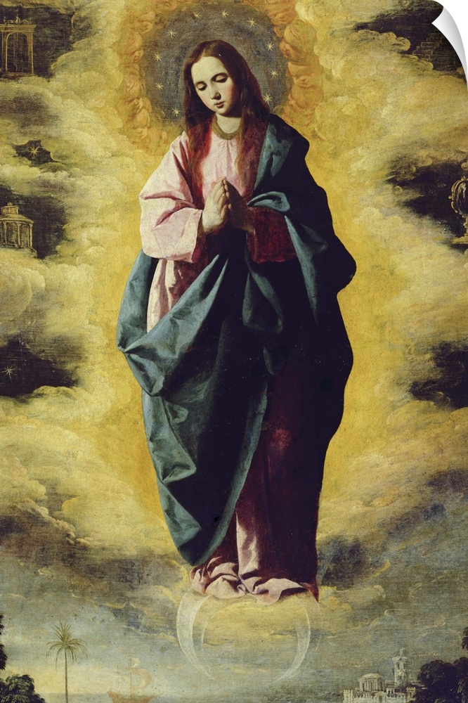XIR38694 The Immaculate Conception, c.1630-35 (oil on canvas)  by Zurbaran, Francisco de (1598-1664); 139x104 cm; Prado, M...
