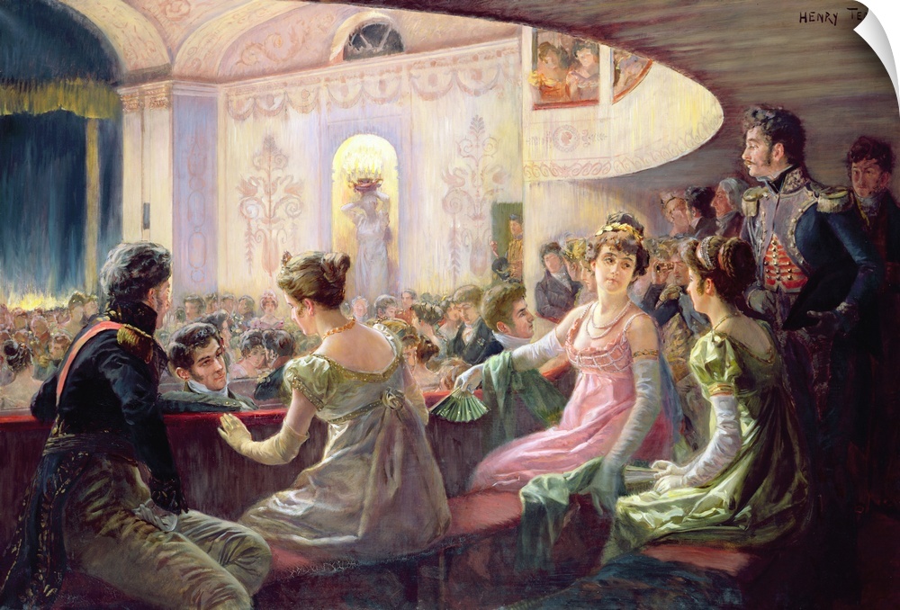 XIR26292 The Interval at the Theatre (oil on canvas)  by Tenre, Charles Henry (1864-1926); Musee d'Art et d'Industrie, Rou...