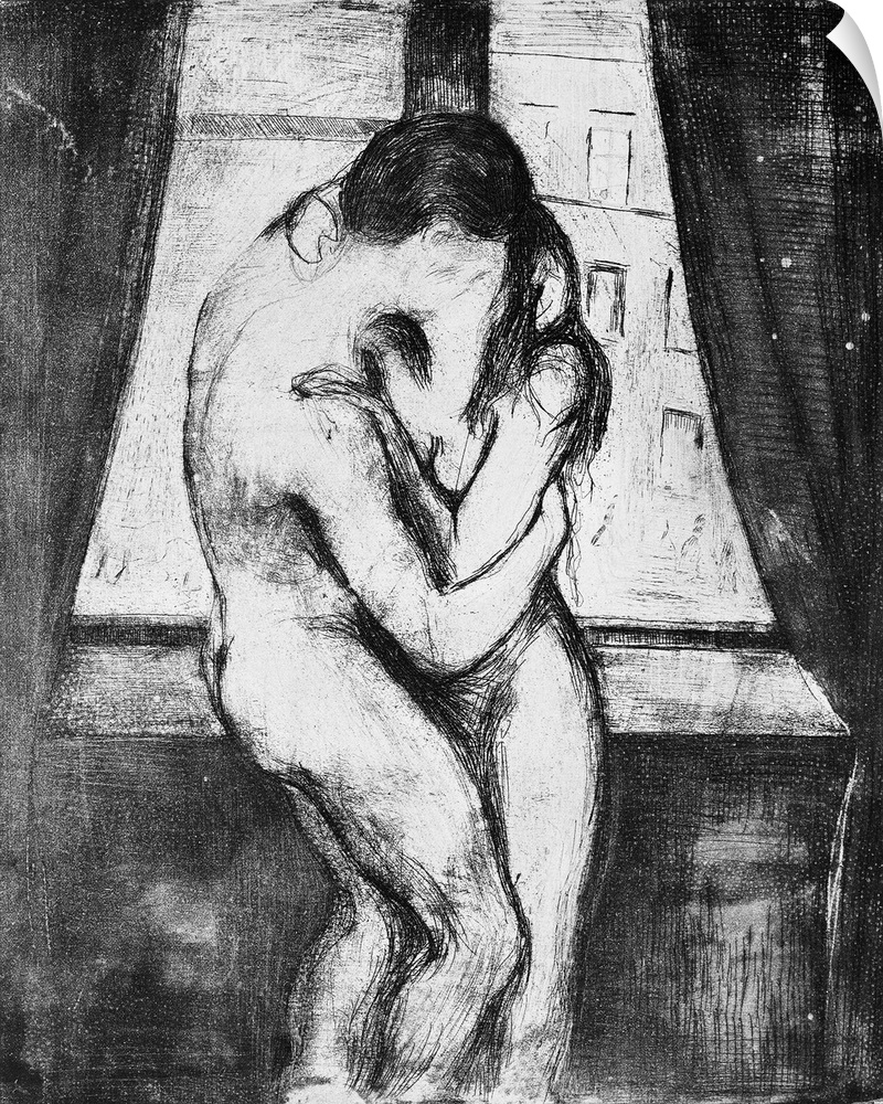 The Kiss, 1895, by Edvard Munch (1863-1944), originally etching, drypoint, aquatint, Norway, 20th century