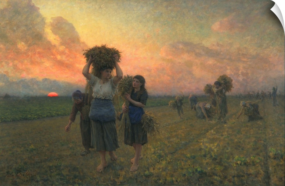The Last Gleanings, 1895 (oil on canvas)  by Breton, Jules (1827-1906)
