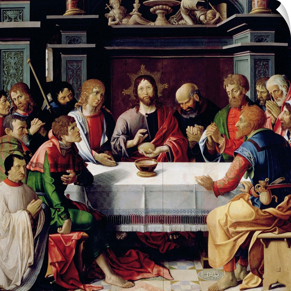 XJL180971 The Last Supper, central panel from the Eucharist Triptych, 1515 (oil on panel) by French School, (16th century)...