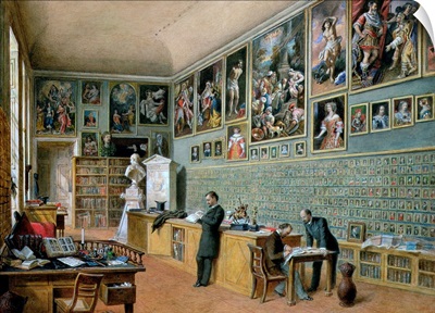 The Library, in use as an office of the Ambraser Gallery in the Lower Belvedere, 1879