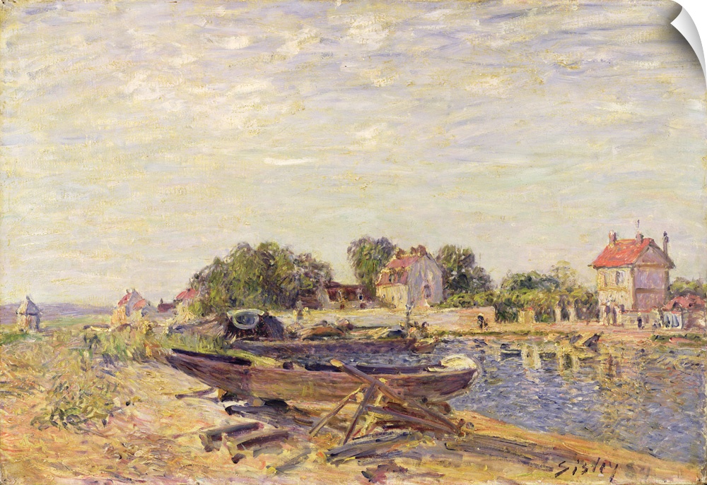 BAL87344 The Loing at Saint-Mammes, 1885; by Sisley, Alfred (1839-99); oil on canvas; 38x55.5 cm; Galerie Daniel Malingue,...