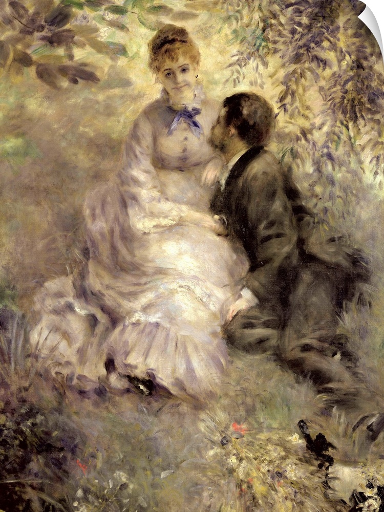 The Lovers, c.1875 (oil on canvas)  by Renoir, Pierre Auguste (1841-1919); Narodni Galerie, Prague, Czech Republic; French...