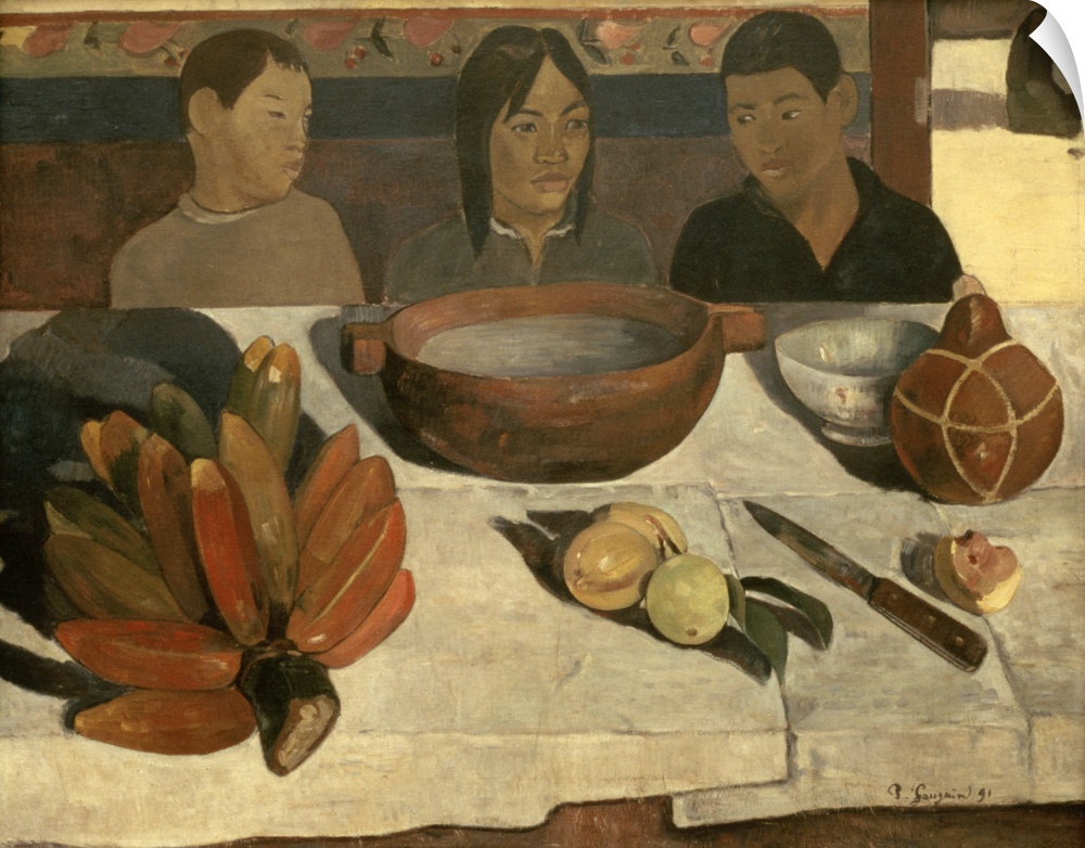 XIR29632 The Meal (The Bananas), 1891 (oil on canvas); by Gauguin, Paul (1848-1903); 73x92 cm; Musee d'Orsay, Paris, Franc...