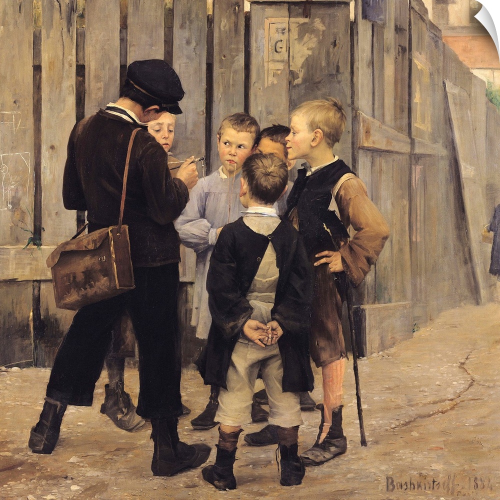 XIR43196 The Meeting, 1884 (oil on canvas); by Bashkirtseva, Maria Konstantinova (1860-84); 193x177 cm; Musee d'Orsay, Par...