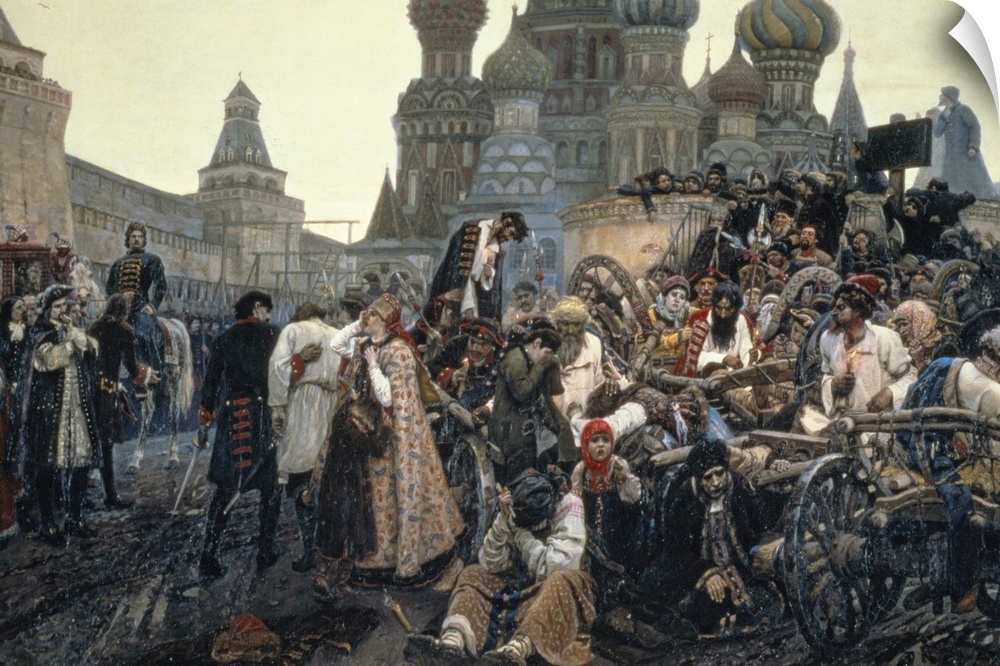 BAL34404 The Morning of the Execution of the Streltsy in 1698, 1881 (oil on canvas)  by Surikov, Vasilij Ivanovic (1848-19...