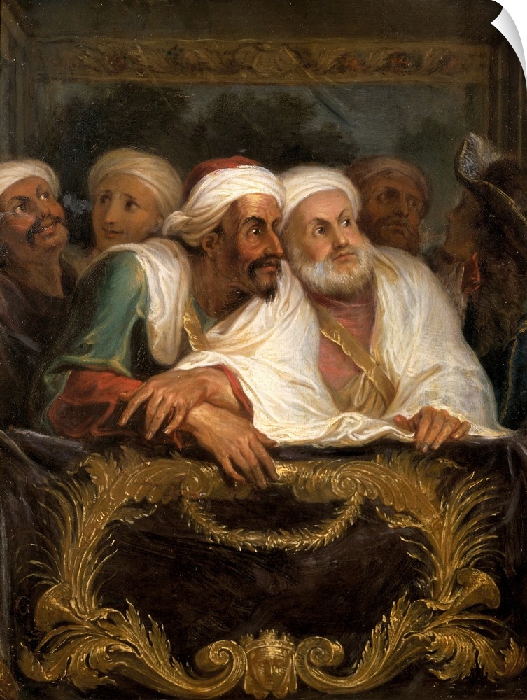XIR237916 The Moroccan Ambassador and his Entourage at the Italian Comedy in Paris in February 1682, c.1682 (oil on canvas...