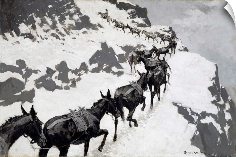 The Mule Pack (An Ore-Train Going Into The Silver Mines, Colorado) 1901 (Originally oil on canvas)