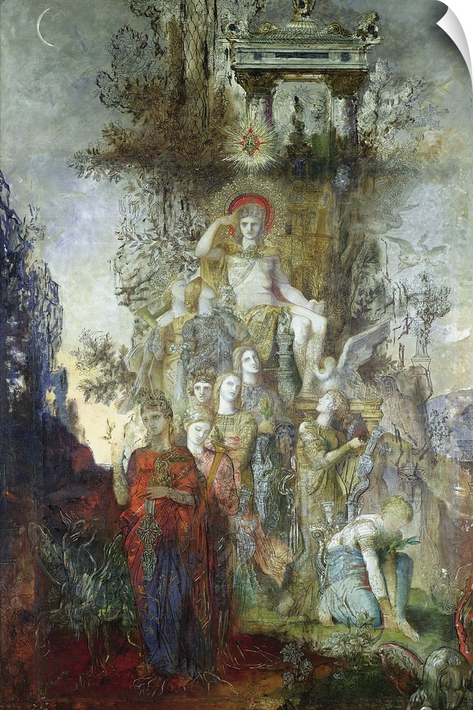 XIR64602 The Muses Leaving their Father Apollo to Go Out and Light the World, 1868 (oil on canvas)  by Moreau, Gustave (18...