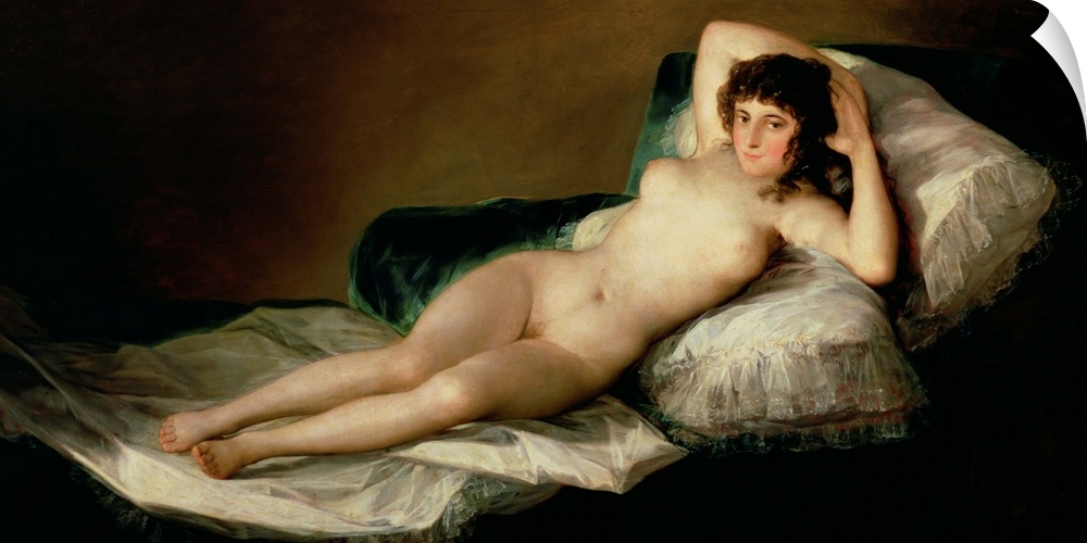 XIR525 The Naked Maja, c.1800 (oil on canvas)  by Goya y Lucientes, Francisco Jose de (1746-1828); 98x191 cm; Prado, Madri...