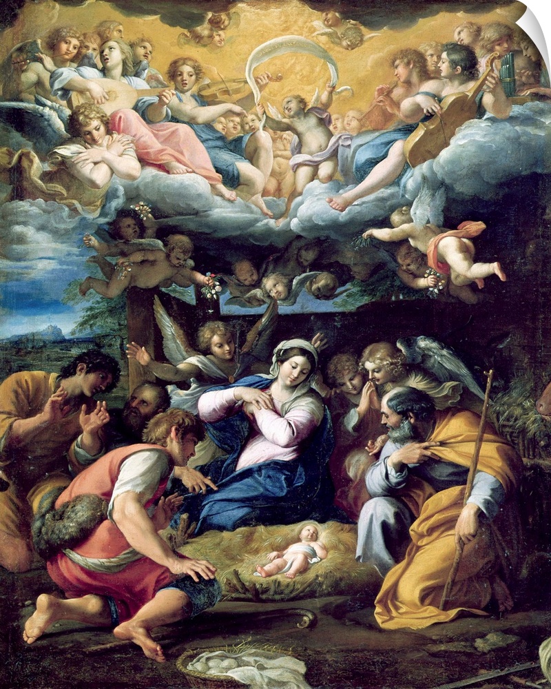 XIR243459 The Nativity, c.1596-98 (oil on canvas) by Carracci, Annibale (1560-1609); 103x83 cm; Musee des Beaux-Arts, Orle...