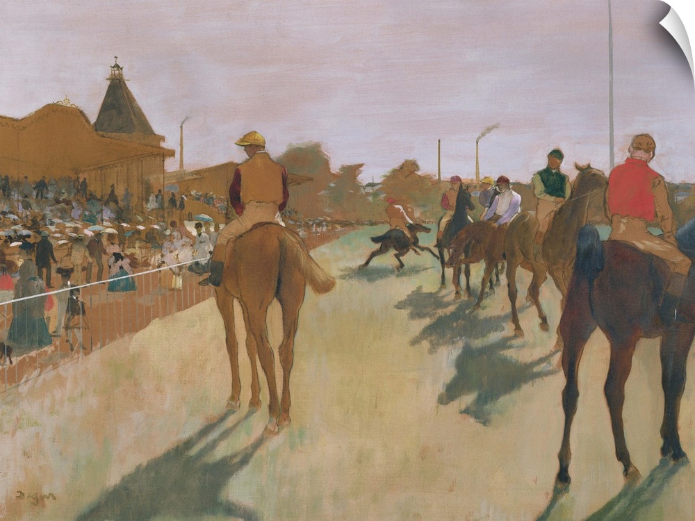 XIR16127 The Parade, or Race Horses in front of the Stands, c.1866-68 (oil on paper); by Degas, Edgar (1834-1917); oil on ...