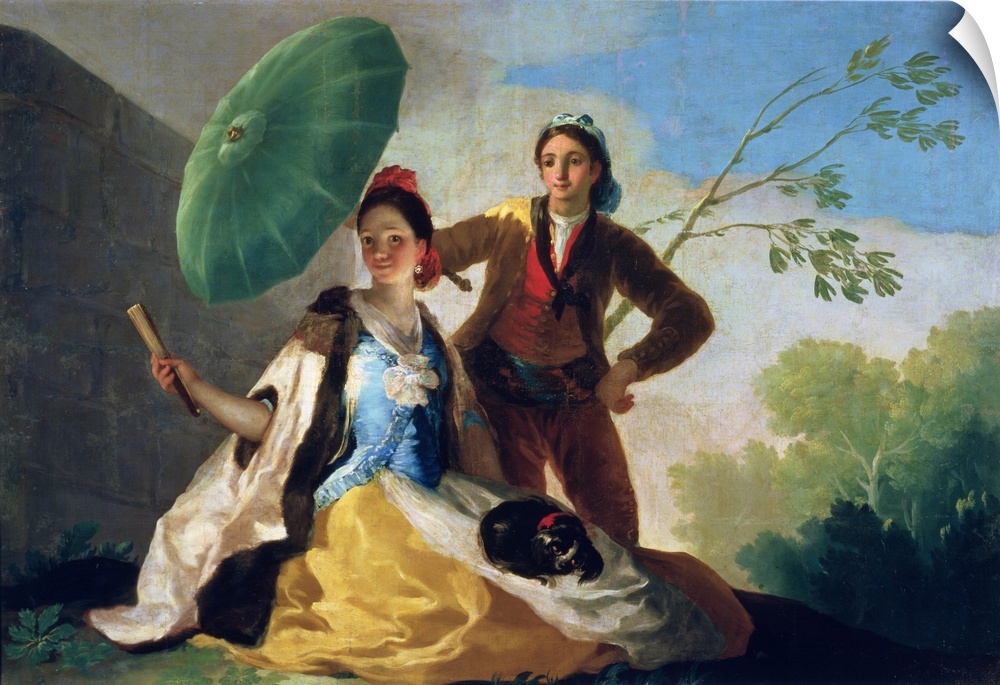 XJL38624 The Parasol, 1777 (oil on canvas)  by Goya y Lucientes, Francisco Jose de (1746-1828); 104x152 cm; Prado, Madrid,...
