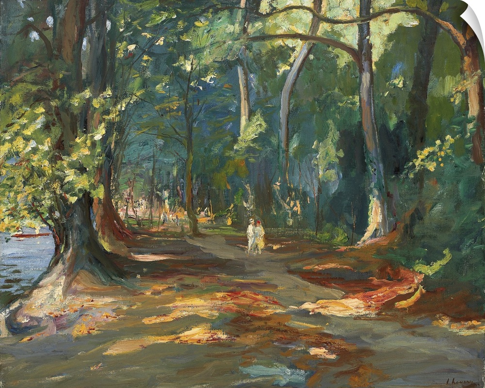 The Path by the River, Maidenhead. Sir John Lavery (1856-1941). Oil on canvas. Painted in 1919. Originally oil on canvas.
