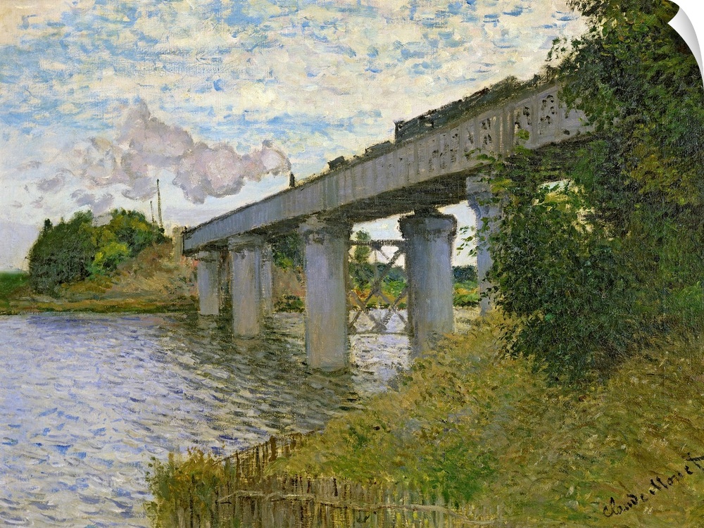 XIR18891 The Railway Bridge at Argenteuil, 1874 (oil on canvas)  by Monet, Claude (1840-1926); 55x72 cm; Musee d'Orsay, Pa...