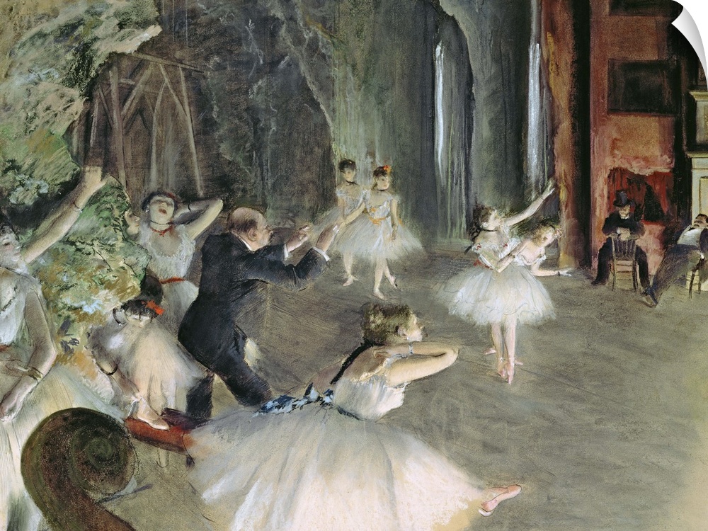 BAL6958 The Rehearsal of the Ballet on Stage, c.1878-79 (pastel on paper)  by Degas, Edgar (1834-1917); 52.1x70.8 cm; Metr...