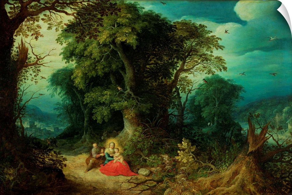 XIR43204 The Rest on the Flight into Egypt (oil on panel)  by Govaerts, Abraham (1589-1626); 54x77 cm; Musee de la Chartre...