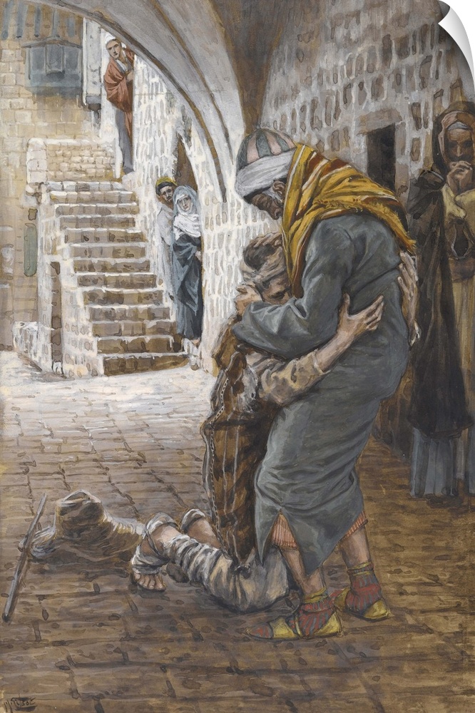 The Return of the Prodigal Son, illustration for 'The Life of Christ', c.1886-96 (gouache on paperboard) by Tissot, James ...