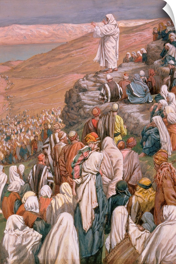 The Sermon on the Mount, illustration for 'The Life of Christ', c.1886-96 (gouache on paperboard) by Tissot, James Jacques...