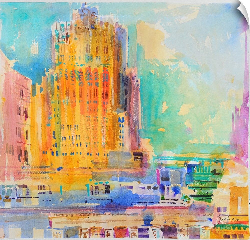 The Shell Building, San Francisco (originally w/c on paper) by Graham, Peter