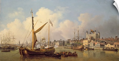 The Thames and the Tower of London supposedly on the King's Birthday, 1771