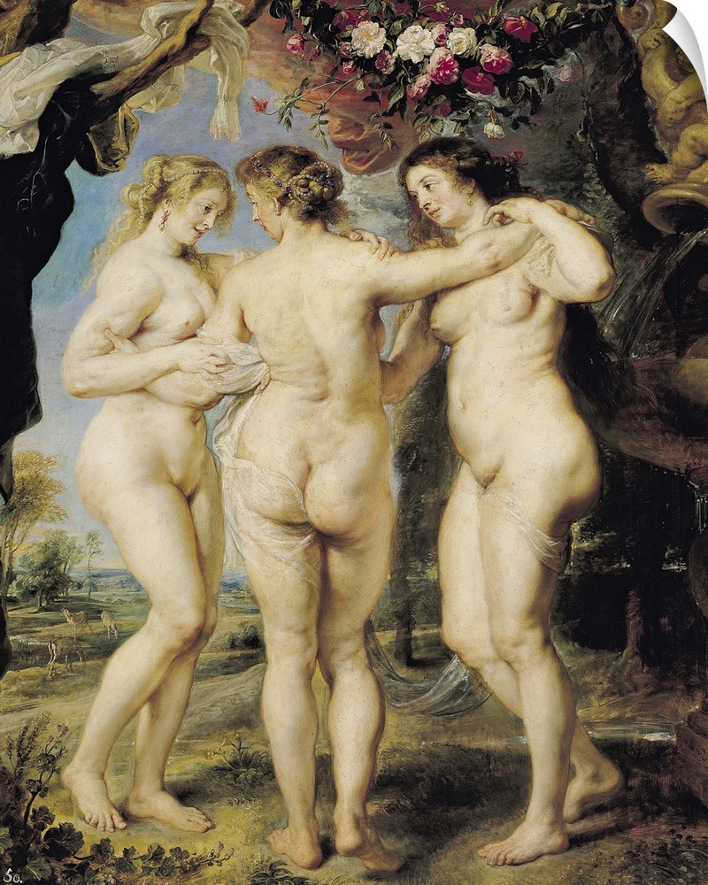 XIR907 The Three Graces, c.1636-39 (oil on canvas)  by Rubens, Peter Paul (1577-1640); 221x181 cm; Prado, Madrid, Spain; G...