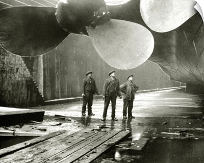 The Titanic's propellers in the Thompson Graving Dock of Harland