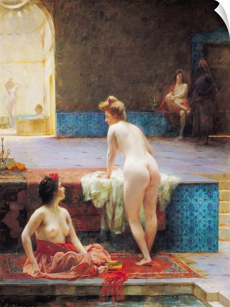 XBX26287 The Turkish Bath, 1896 (oil on canvas); by Diranian, Serkis (1854-1918); Musee d'Art et d'Industrie, Roubaix, Fra...