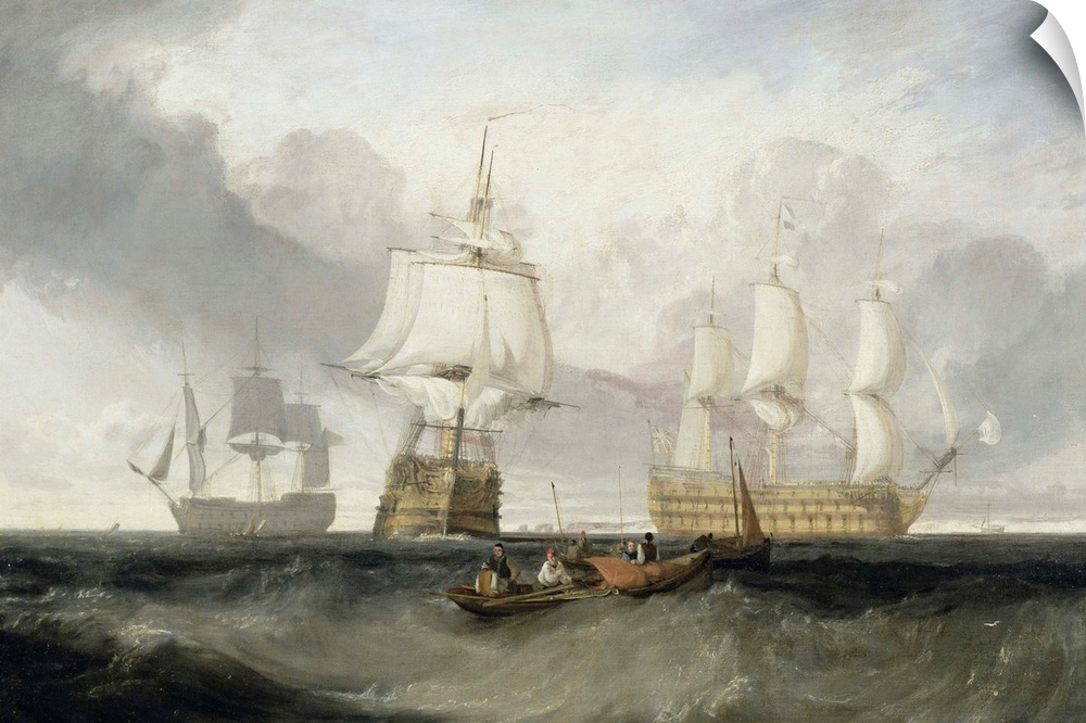 The 'Victory' Returning from Trafalgar, 1806 (oil on canvas) by Turner, Joseph Mallord William (1775-1851); Yale Center fo...